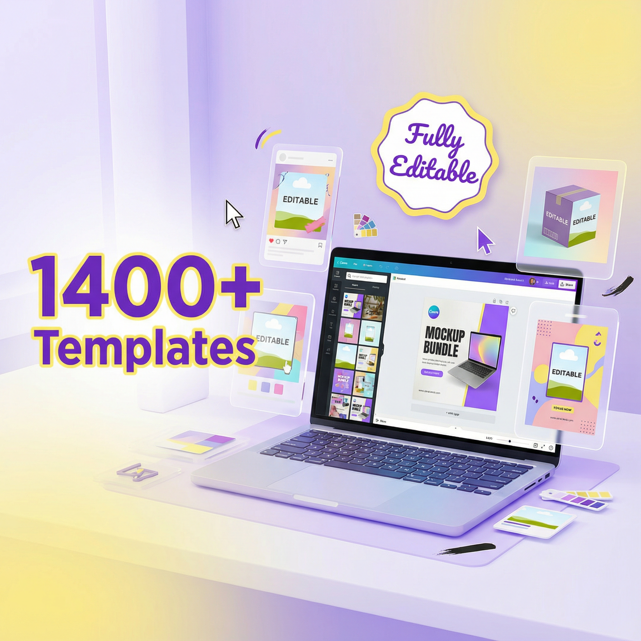 1,400 Editable Canva Mockup Templates