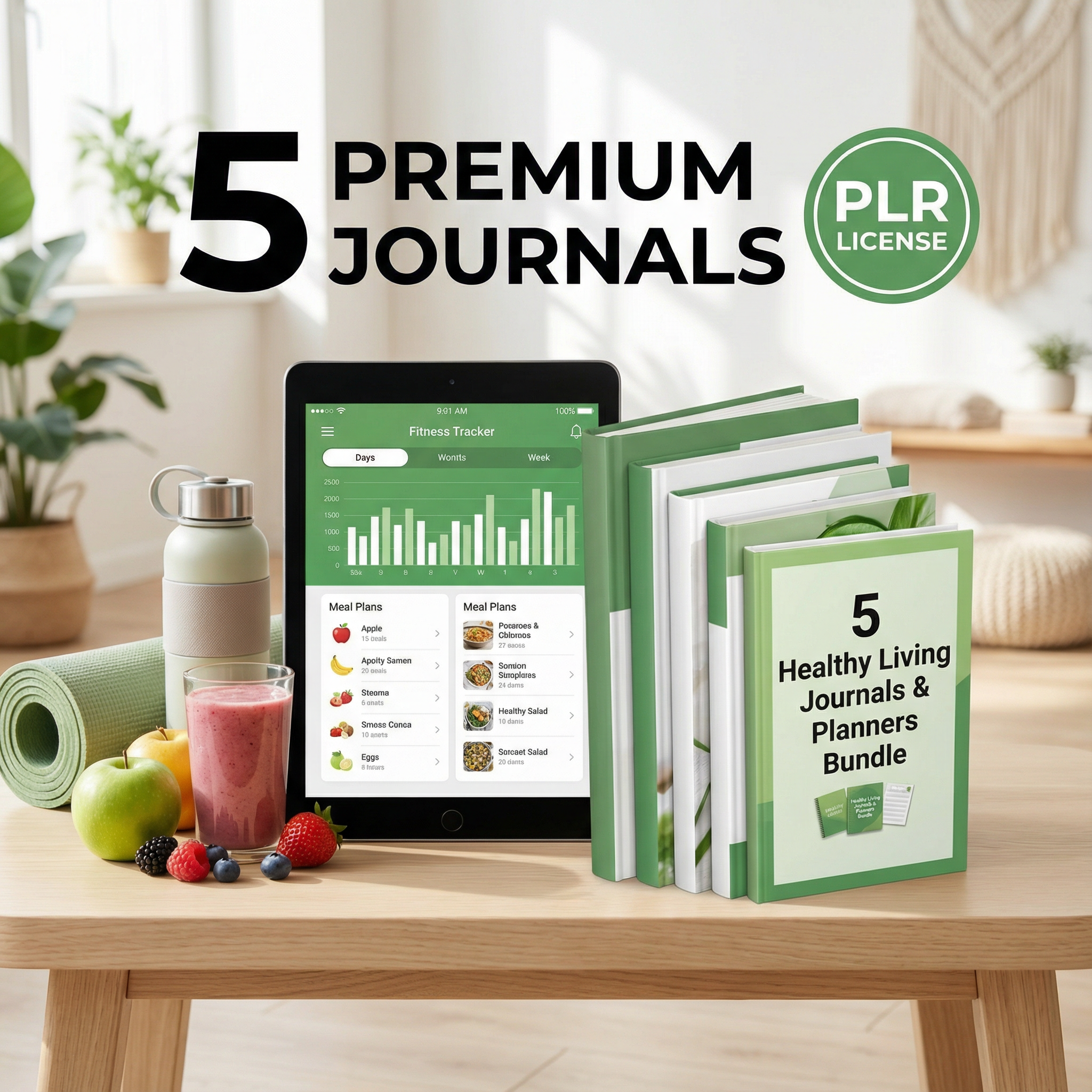 5 Healthy Living Journals & Planners Bundle