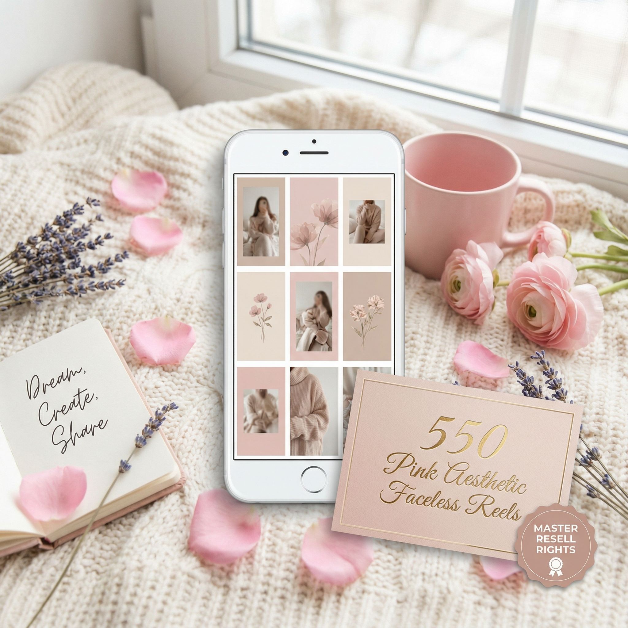 550 Pink Aesthetic Faceless Reels