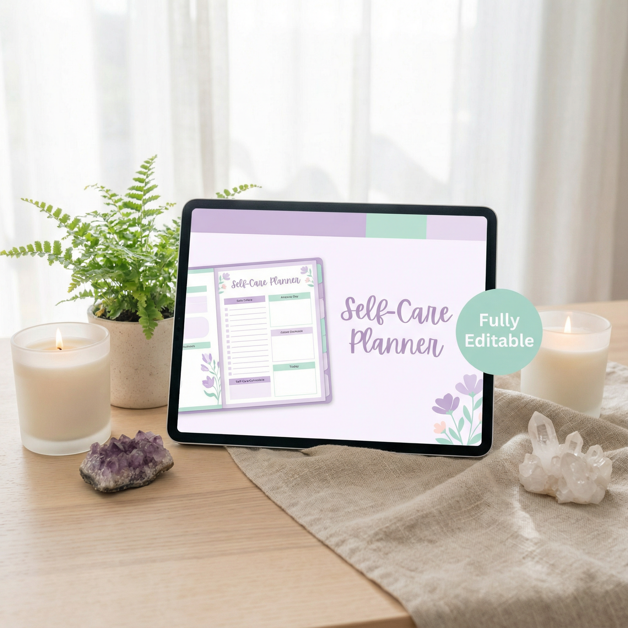 Editable Digital Self-Care Planners